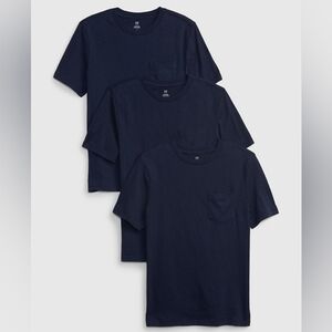 New GAP Navy Blue Kids Pocket T-Shirt (3-Pack)